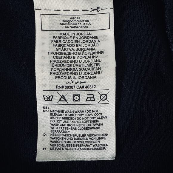 Adidas 3 Stripe XLT Navy Blue Travel Track Jacket Full Zip Athleisure Pockets - Picture 7 of 8